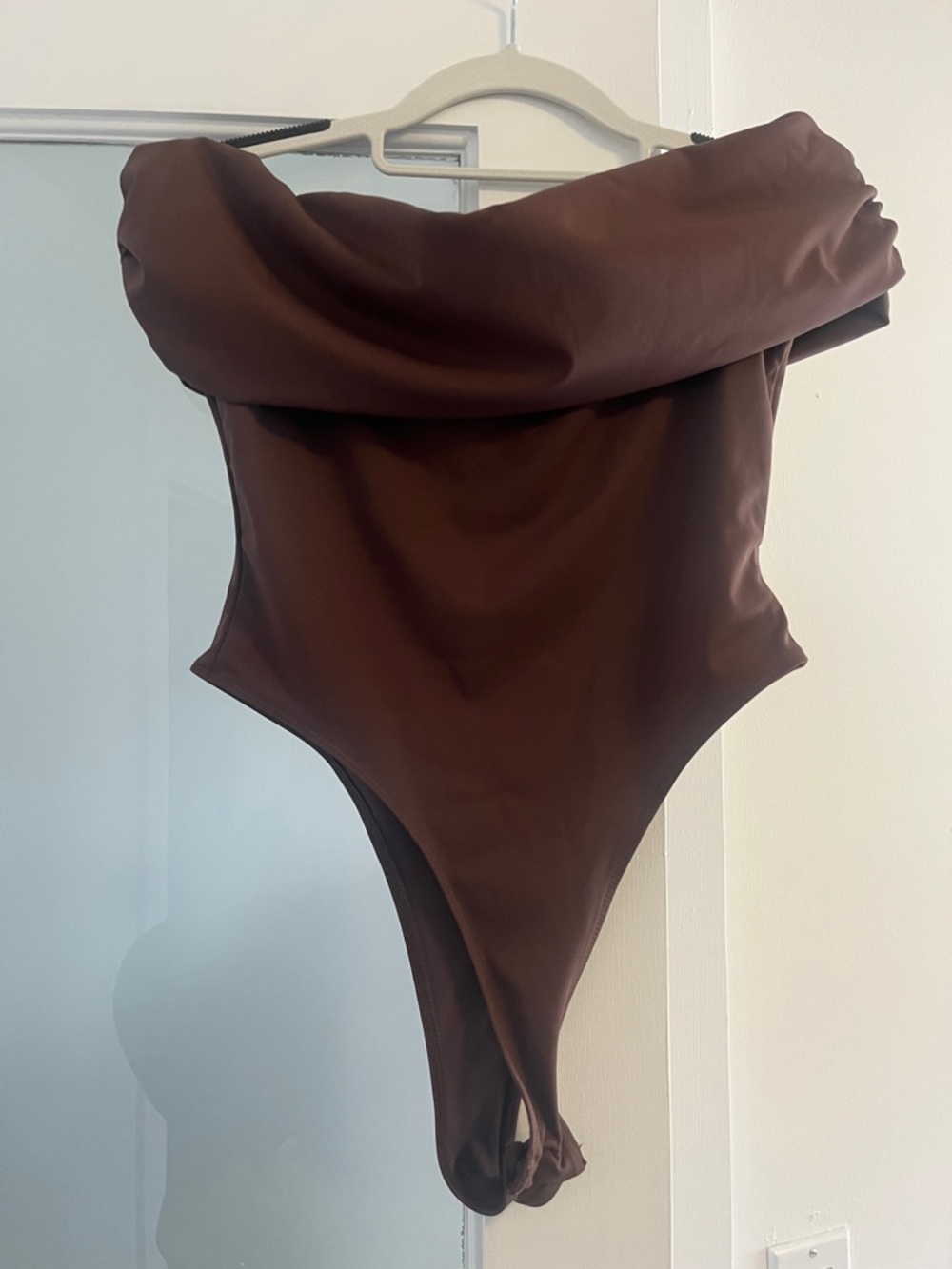 SHEIN Off-Shoulder Brown Bodysuit